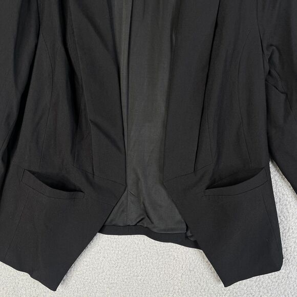 Torrid Blazer Jacket Womens 2 Open Front Cut Away Fit Stretch Black Office - Picture 4 of 13
